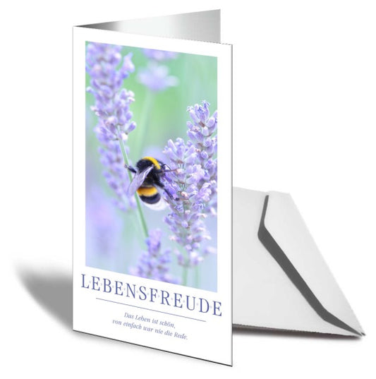 Grußkarte LEBENSFREUDE - Motiv Hummel - Ansicht 3