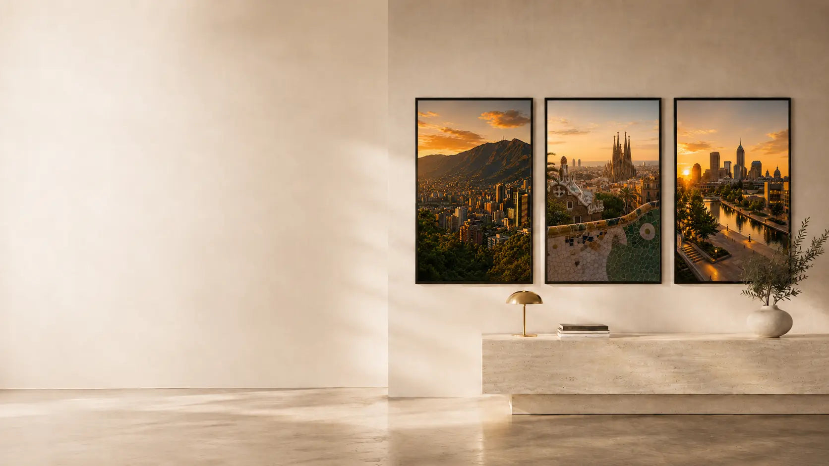 Premium Wandgestaltung im Empfangsbereich mit echten Poster-Impulse-Städtemotiven