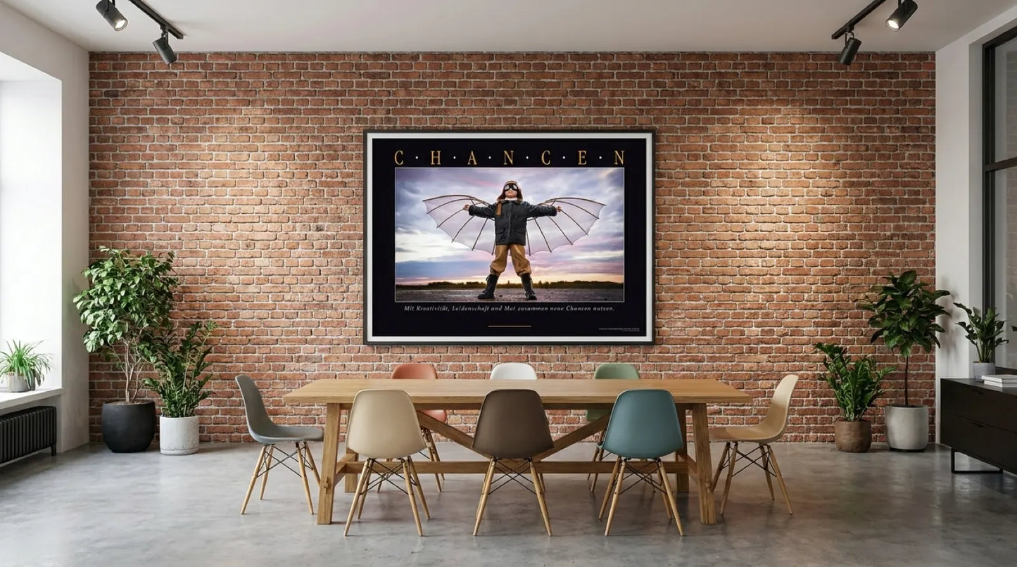 pi-mockup-126 CHANCEN - Motivationsposter Wandbild Flügel