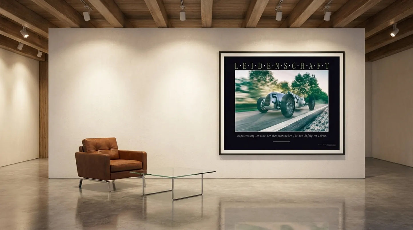 pi-mockup-187 LEIDENSCHAFT Leinwandbild - Motiv Oldtimer Rennwagen