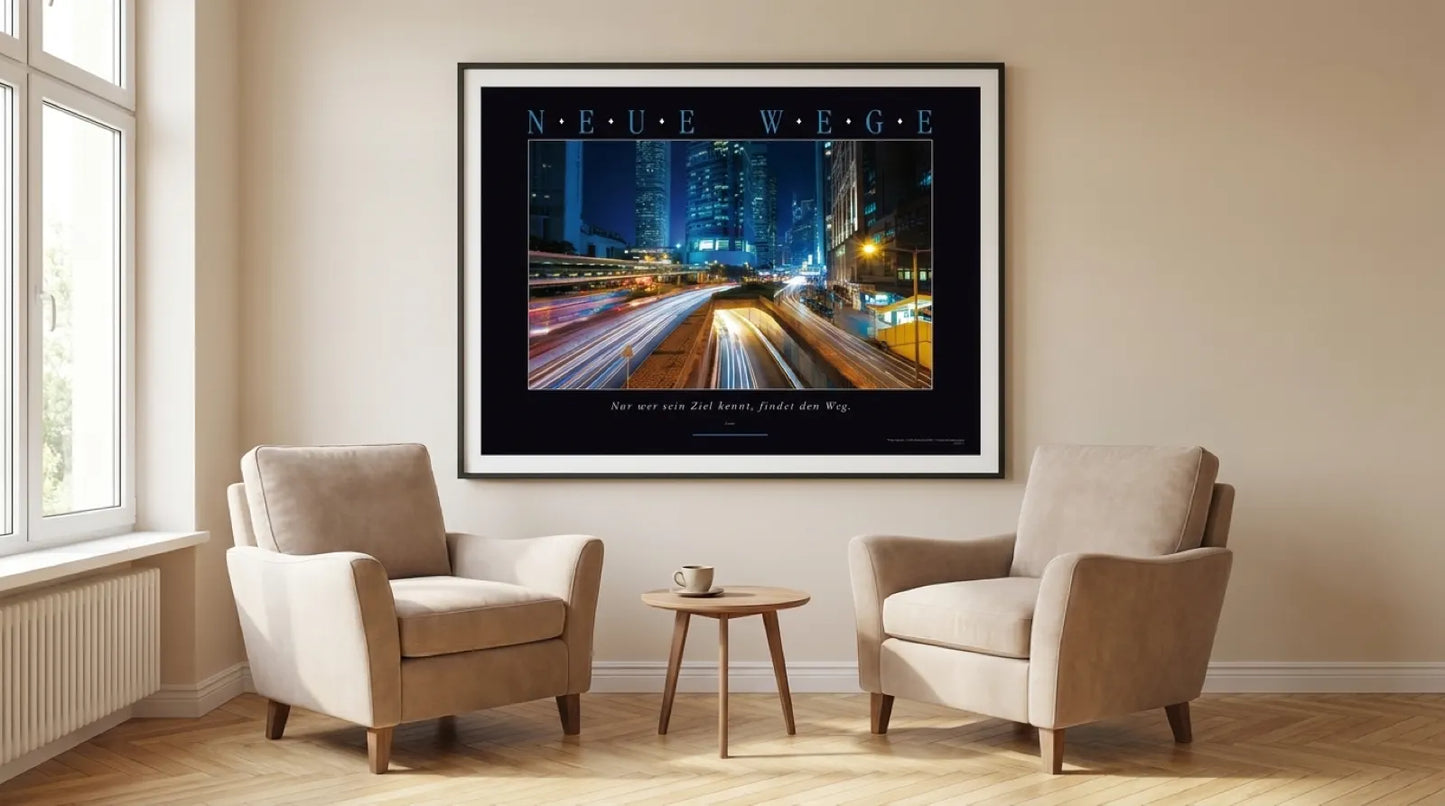pi-mockup-190 Motivationsbild NEUE WEGE Leinwandbild mit Zitat von La