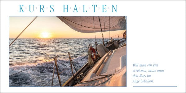 Grußkarte KURS HALTEN - Segelyacht - Ansicht 2