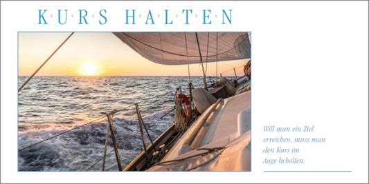 Grußkarte KURS HALTEN - Segelyacht - Ansicht 2
