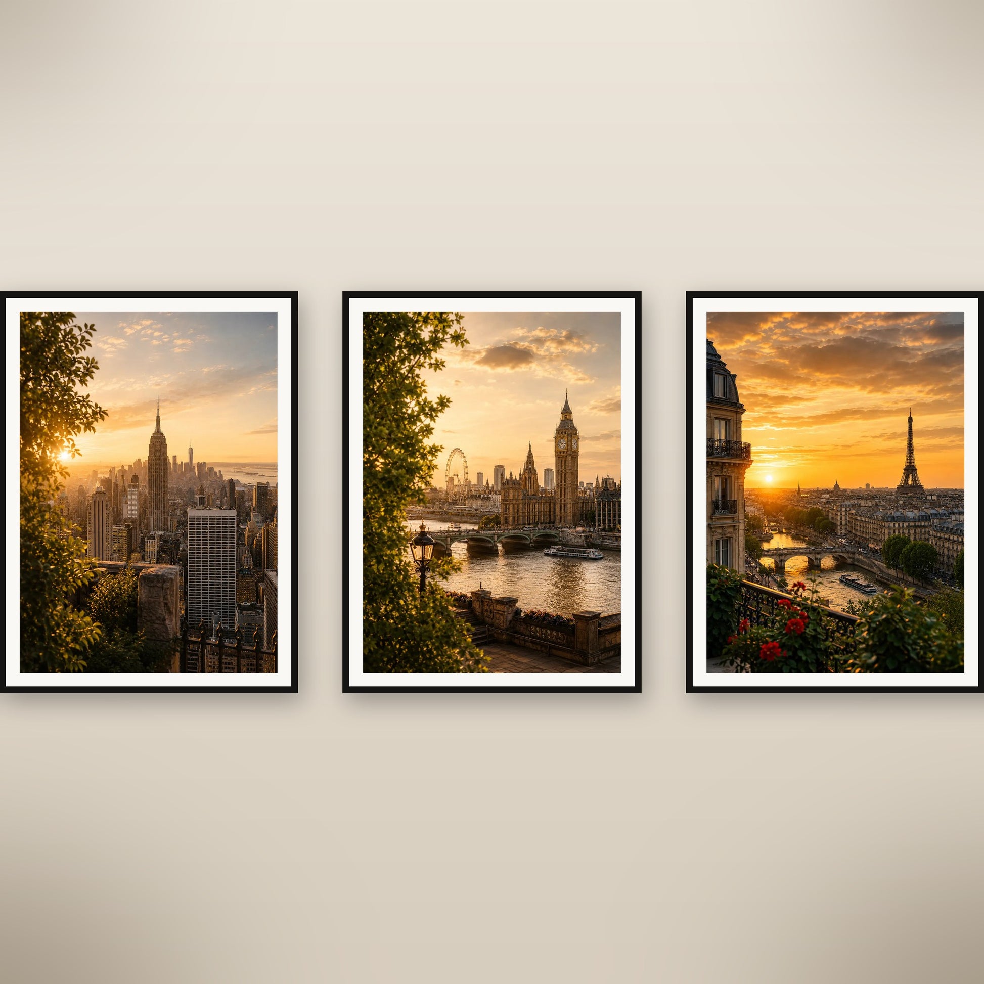 3er-Set Weltstädte · New York, London, Paris