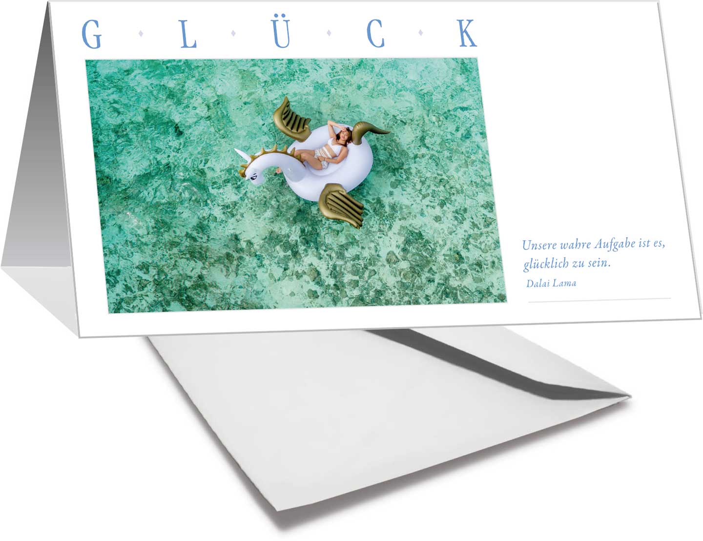 Grußkarte GLÜCK - Motiv Einhorn kaufen
