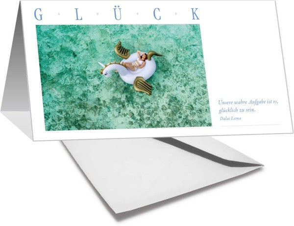 Grußkarte GLÜCK - Motiv Einhorn - Ansicht 2
