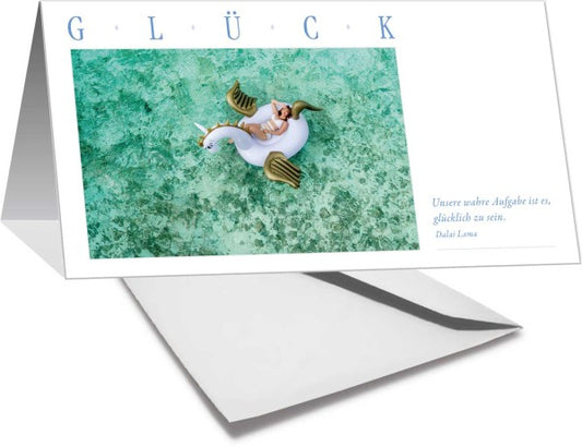 Grußkarte GLÜCK - Motiv Einhorn - Ansicht 2