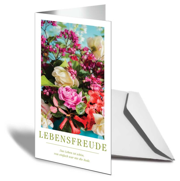 Grußkarte LEBENSFREUDE - Das Leben ist schön -Blumenstrauß - Ansicht 3