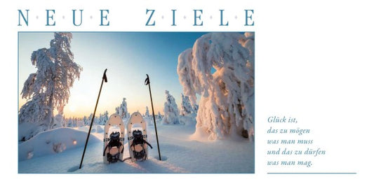 Grußkarte NEUE ZIELE - Schneeschuhe - Ansicht 2