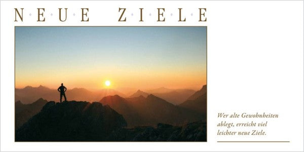 Grußkarte NEUE ZIELE - Berggipfel - Ansicht 3