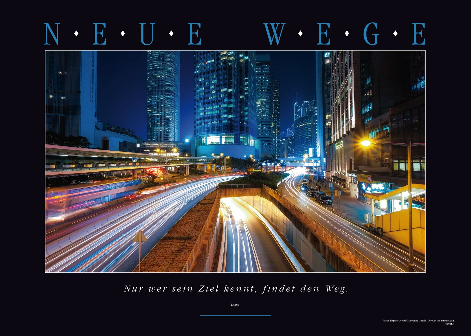 Motivationsbild NEUE WEGE Leinwandbild mit Zitat von Laotse kaufen