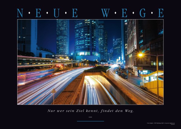 Motivationsbild NEUE WEGE Leinwandbild mit Zitat von Laotse - Ansicht 2