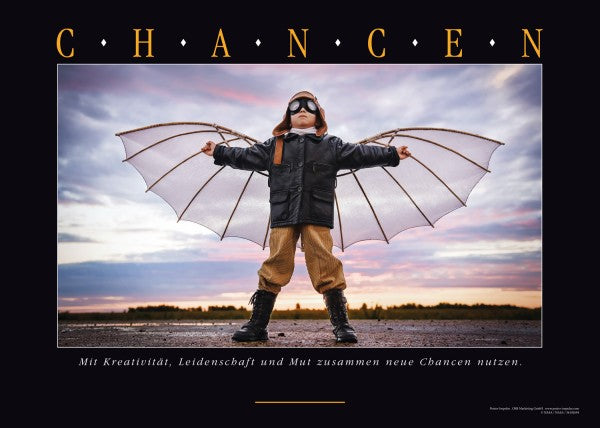 CHANCEN - Motivationsposter Wandbild Flügel - Ansicht 2