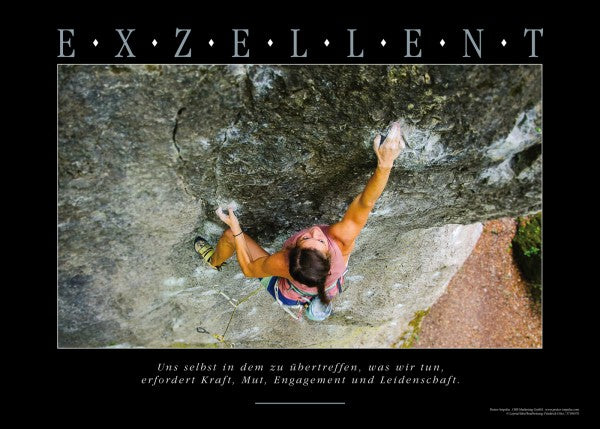 EXZELLENT - Motivationsbild Wandbild Kletterwand - Ansicht 2