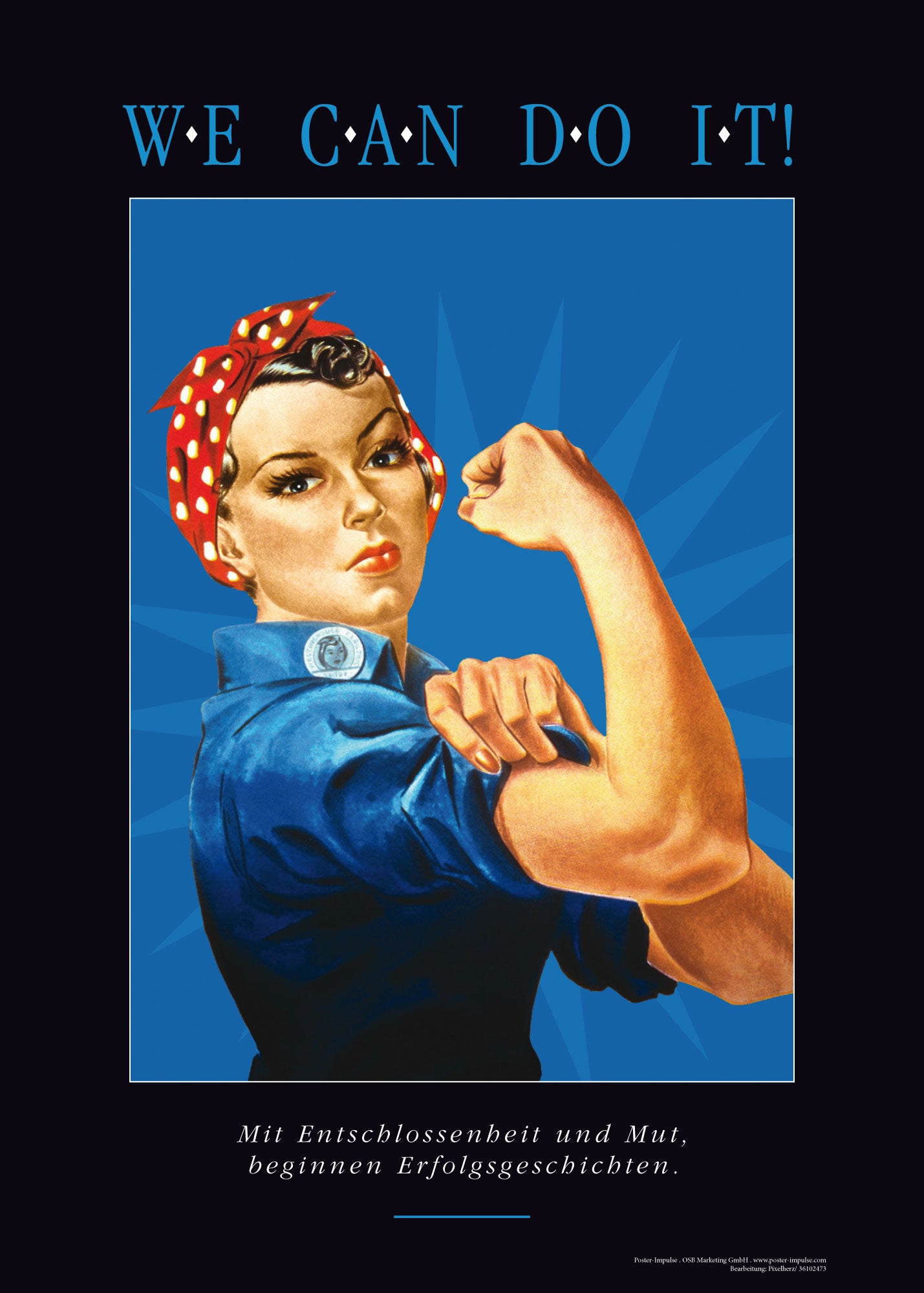 Motivationsbild WE CAN DO IT! in Blau kaufen