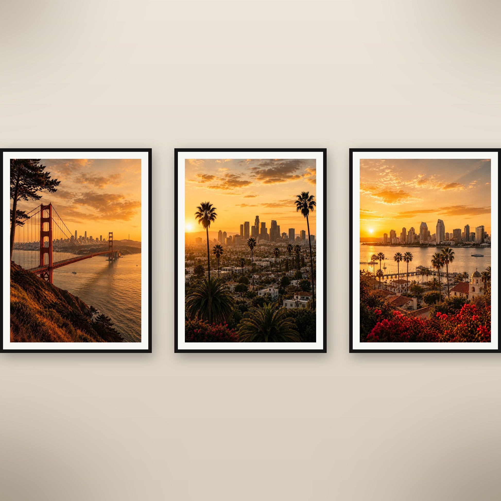 3er-Set Westcoast · San Francisco, Los Angeles, San Diego