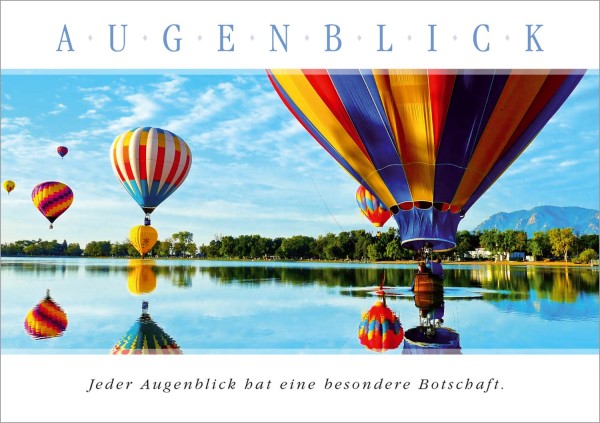 Grußkarte AUGENBLICK - Heissluftballone am See - Ansicht 3