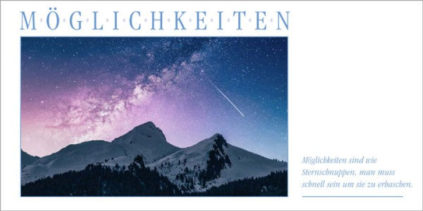 Grußkarte MÖGLICHKEITEN - Sternschnuppe - Ansicht 2