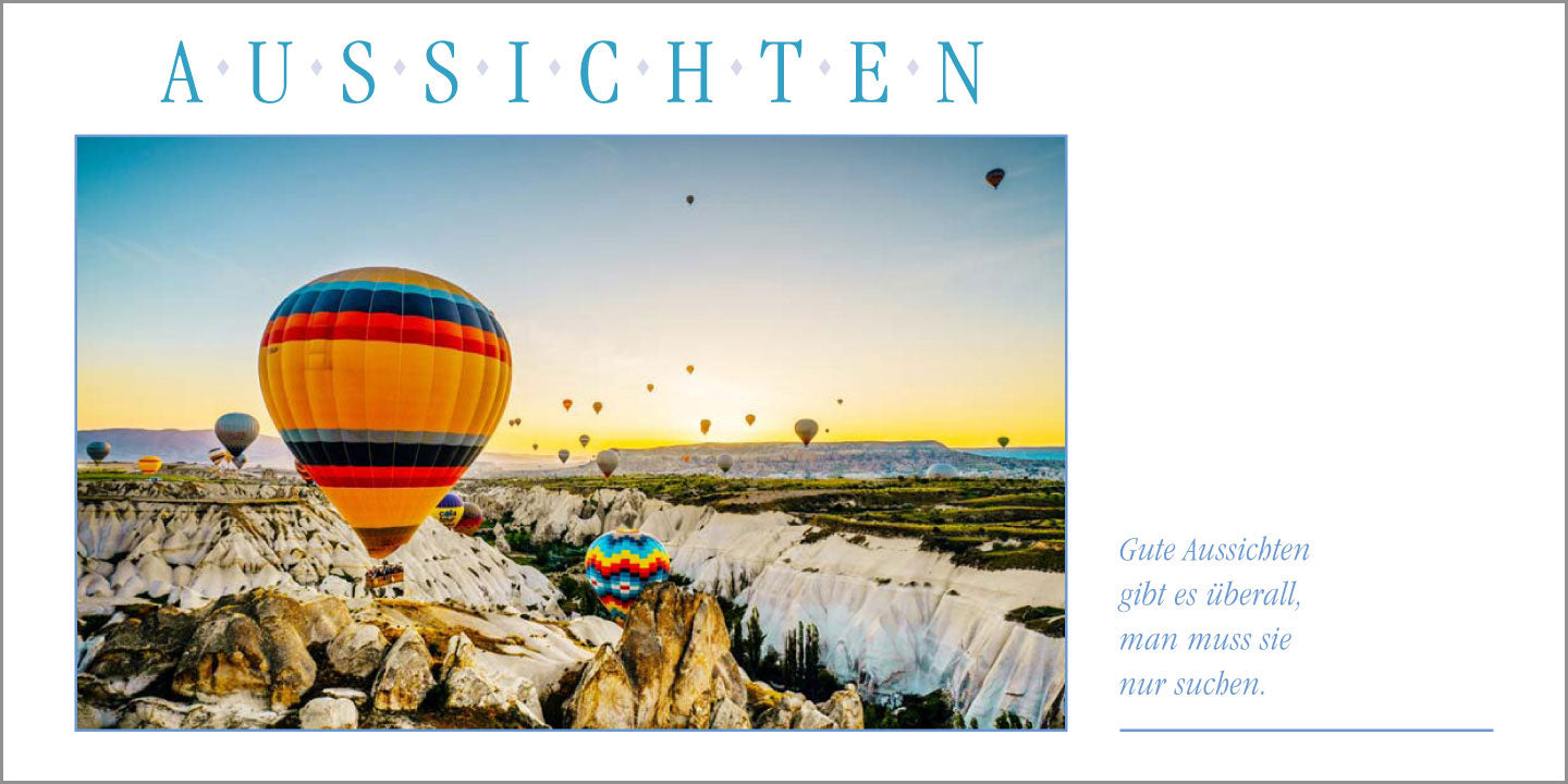 Grußkarte AUSSICHTEN - Ballonfahren kaufen