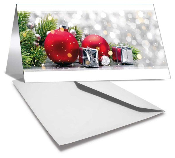 FROHE WEIHNACHTEN Grußkarten Motiv Christbaum-Kugeln 20er Set - Ansicht 3